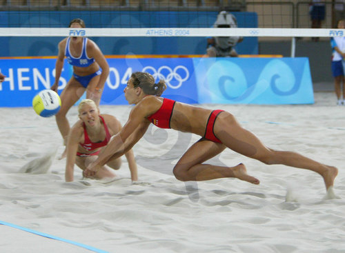 Olympische  Spiele Athen 2004, Beach Volleyball,  Susanne Lahme und Daniela Muesch( GER )